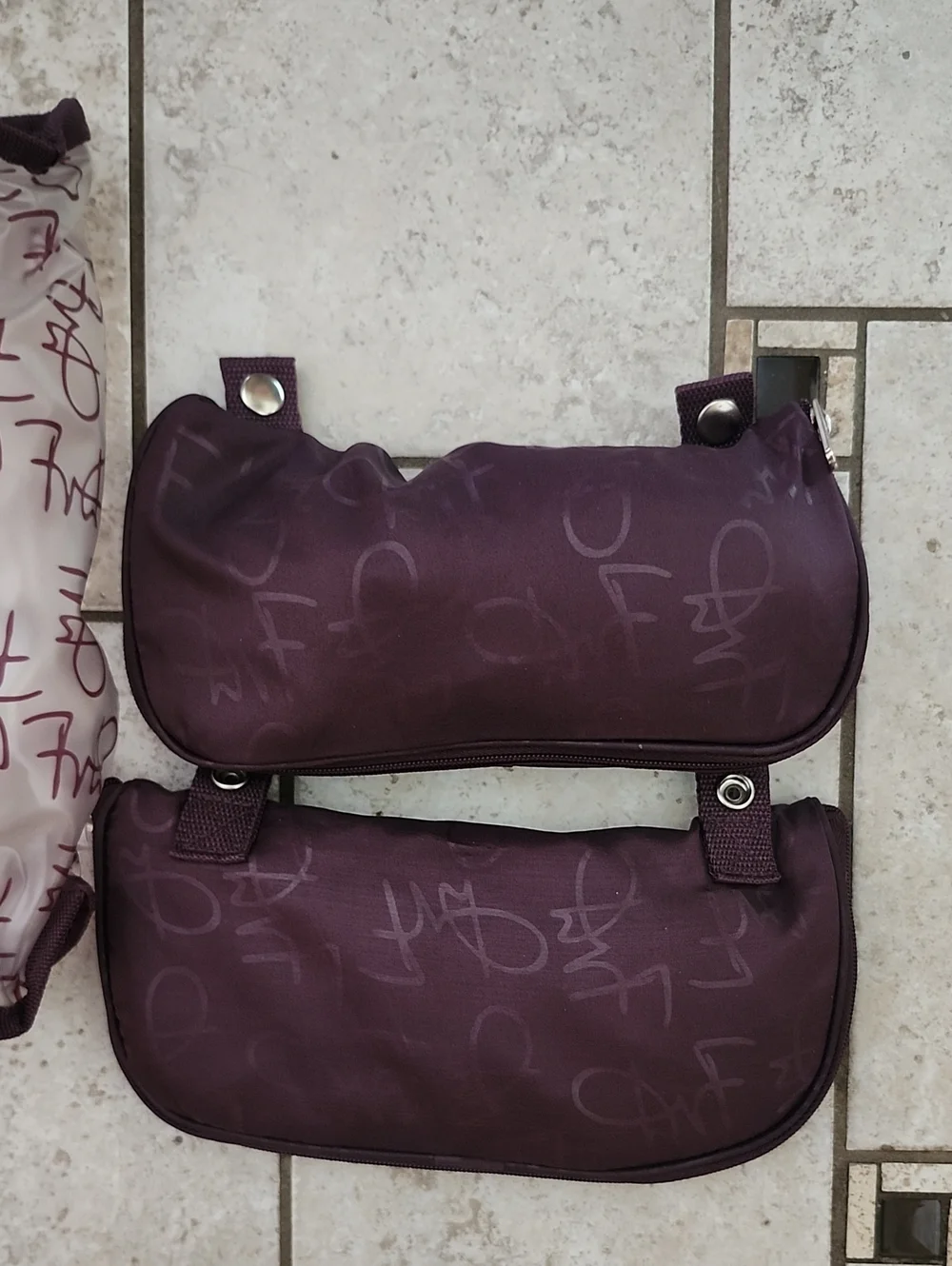 Vtg Diane Von Furstenberger Dark Brown Convertible Pouch Set